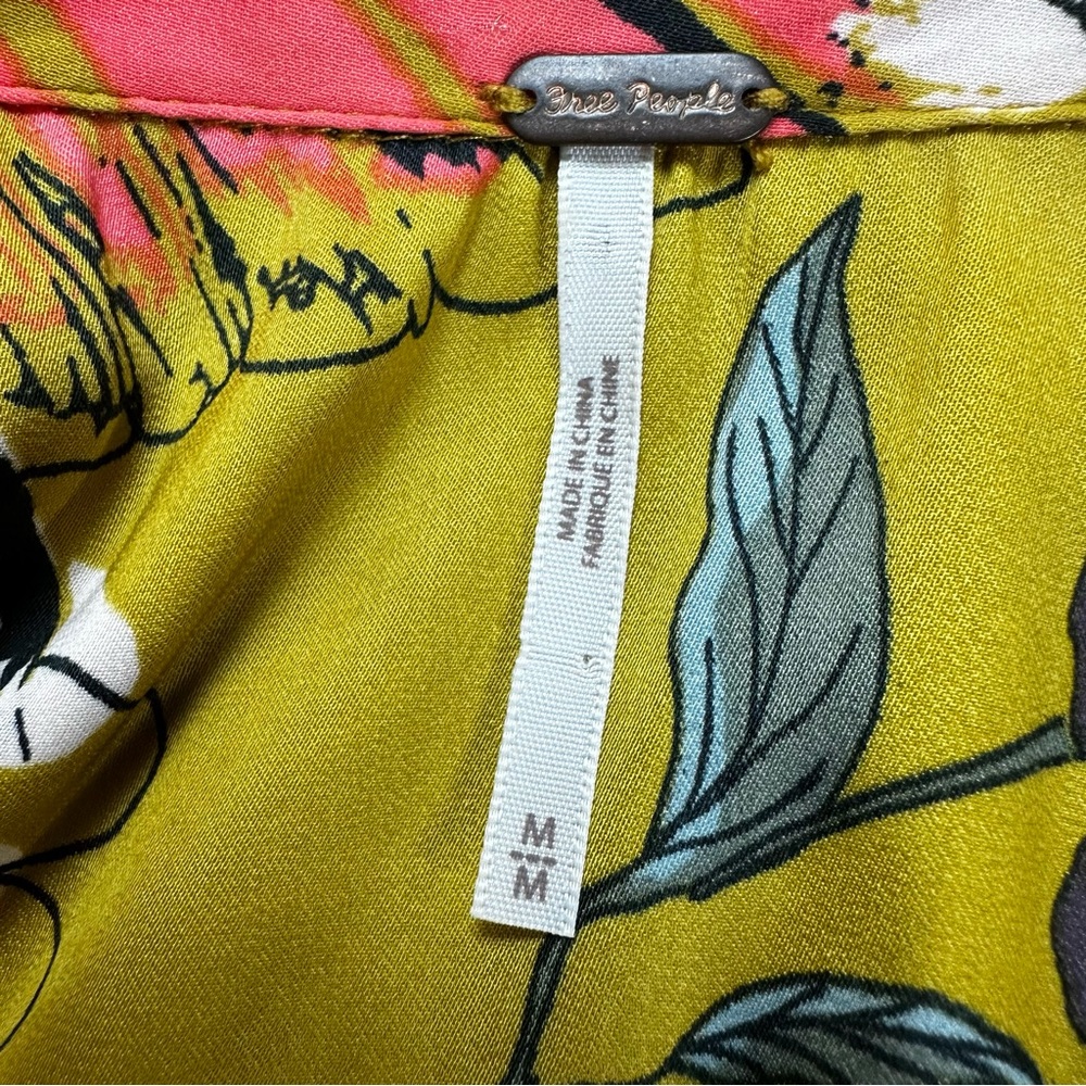 Free People Magnifique Marigold Long Sleeve Oversized Button Down EUC Size M - Picture 12 of 15